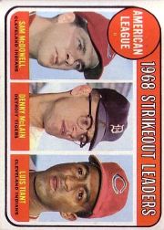 1969 Topps Baseball Cards      011      AL Strikeout Leaders-Sam McDowell-Denny McLain-Luis Tiant